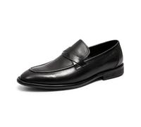 DXSYGMBN Leichte Herren Mokassins Ohne Schnürsenkel Bequem Elegant Lässig Für Auto, Büro, Fest & Hochzeit,Schwarz,44 EU