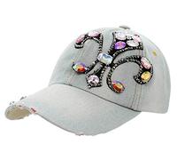 dy_mode Basecap Damen Jeans Baseball Cap Mütze Kappe Glitzer - K001 (K025-Vintage)