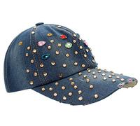 dy_mode Basecap Damen Jeans Baseball Cap Mütze Kappe Glitzer - K020 (K200-Dunkelblau)