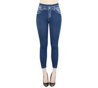 dy_mode Capri Leggings Damen 7/8 Jeggings Caprihose Sommer - 7LG510 (36-40, 7LG2022-014-Jeansblau)