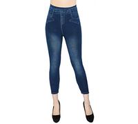 dy_mode Capri Leggings Damen 7/8 Jeggings Caprihose Sommer - 7LG510 (36-40, 7LG257-Blau)