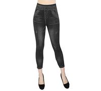 dy_mode Capri Leggings Damen 7/8 Jeggings Caprihose Sommer - 7LG510 (36-40, 7LG258-Schwarz)