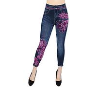 dy_mode Capri Leggings Damen Jeggings 7/8 in Jeans Optik Sommer Leggings Caprihose Frauen - 7LG510 (One Size - Gr.36-42, 7LG510)