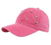 dy_mode Damen Basecap Baseball Cap Mütze Kappe mit Glitzer Nieten - K002-K011 (K011-Pink)