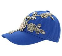 dy_mode Damen Mütze Jeans Kappe Basecap mit Glitzer - K003 (K003-Royalblau)