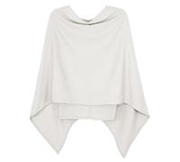 dy_mode Damen Poncho in Unifarben Weiches Strickponcho Cape Herbst Umhang - WJ110 (WJ110-Cremeweiß, 36-40)