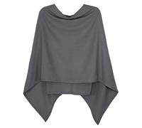 dy_mode Damen Poncho in Unifarben Weiches Strickponcho Cape Herbst Umhang - WJ110 (WJ110-Dunkelgrau, 36-40)
