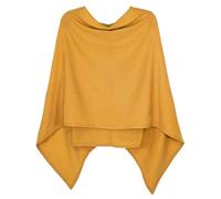 dy_mode Damen Poncho in Unifarben Weiches Strickponcho Cape Herbst Umhang - WJ110 (WJ110-Kurkuma, 36-40)