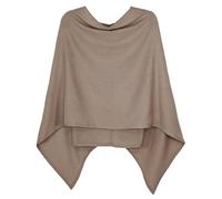 dy_mode Damen Poncho in Unifarben Weiches Strickponcho Cape Herbst Umhang - WJ110 (WJ110-Taupe, 36-40)