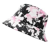 dy_mode Fischerhut Damen Herren Anglerhut Unisex Outdoor Mütze Faltbare Sonnenmütze Bucket Hat - BH002 (BH002-TieDyeRosa)