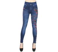 dy_mode High Waist Leggings Damen Jeggings Jeans Optik mit Verschiedene Waschungen - YLG063-065 (JL230-PetitRot)