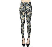 dy_mode Leggings Damen Blumen Muster Leggins bunt Gemustert - JL096 (Jl243-Blueroses | Gr.36-42)