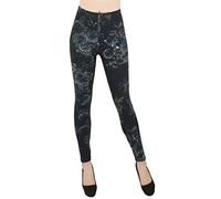 dy_mode Leggings Damen Blumen Muster Leggins bunt Gemustert - JL096 (JLPoly003-NightBloom)