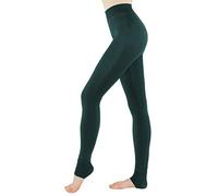dy_mode Thermo Leggings Damen Winter Leggings Gefütterte Thermoleggins - WL090 (36-38, Wl090-dunkelpetrolgrün)