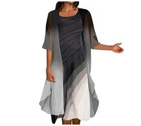 Dyhxuan Abendkleid Damen Elegant Einfarbige Stickerei Partykleid Zweiteiliges Set Kleider Ärmellos Ballkleid mit Rundhals + Einfarbige Cardigan Jacke Knielang Cocktailkleid Abiballkleid 5XL