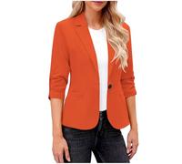 Dyhxuan Blazer Damen Sportlich Elegant 3/4 Arm Blazer Jacke Casual Kurzblazer Anzug Reverskragen Sweatblazer Vorne Offener Anzugjacke Trenchcoat Business Jacket fürs Büro