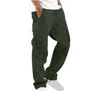Dyhxuan Cargohose Herren Lang Einfarbig Baumwolle Arbeitshosen Baggy Chino Hosen Mit 6 Taschen Outdoor Wanderhose Trekkinghose Freizeithose Sporthose Gerade Hose mit Weitem Bein S-5XL (Plüsch/Nr)