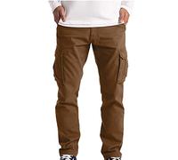 Dyhxuan Cargohose Herren Lang Einfarbig Baumwolle Arbeitshosen Baggy Chino Hosen Mit 6 Taschen Outdoor Wanderhose Trekkinghose Freizeithose Sporthose Gerade Hose mit Weitem Bein S-5XL (Plüsch/Nr)