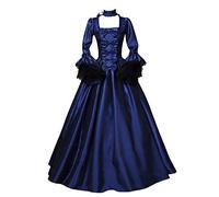 Dyhxuan Höfisches Abendkleid Damen Maxi Retro 50er Rockabilly Petticoat Kleider Einfarbige Partykleid Ballkleid Mit Schnürung Bogen Cocktailkleid Langarm Quadratischer Kragen Abiballkleid 5XL