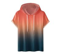 Dyhxuan Hoodie Herren Lässig Einfarbige Pullover mit Kapuze Sommer Kurzarm Kapuzenpullover Sweatshirt mit Kordelzug Große Größen Hoody Oberteile Baumwolle Kapuzenpulli Sweater für Männer S-4XL