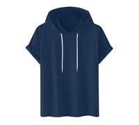 Dyhxuan Hoodie Herren Sommer Kurzarm Kapuzenshirt Classic Baumwolle Kapuzenpullover Große Größen Einfarbig T Shirt mit Kapuze Hoody Sommershirt Leicht Kapuzenpulli Männer Freizeitshirt S-4XL