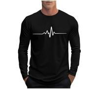 Dyhxuan Langarmshirt Herren Regular Fit Fit Rundhals Langarm T-Shirt Basic Männer Tshirt Leicht Sportshirt Große Größen Longsleeve T Shirts mit Druck Casual Vielseitig Tee Tops S-4XL