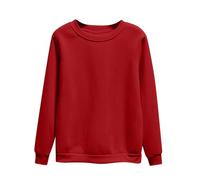 Dyhxuan Pullover Damen Einfarbig Vielseitig Sweatshirt Ohne Kapuze Große Größen Basic Langarmshirt Autumn Winter Langarm Oberteile Casual Rundhals Pulli Shirt Leicht Longsleeve Tops für Frauen S-4XL