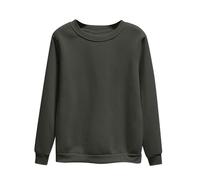 Dyhxuan Pullover Damen Einfarbig Vielseitig Sweatshirt Ohne Kapuze Große Größen Basic Langarmshirt Autumn Winter Langarm Oberteile Casual Rundhals Pulli Shirt Leicht Longsleeve Tops für Frauen M-4XL