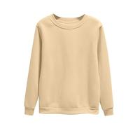 Dyhxuan Pullover Damen Einfarbig Vielseitig Sweatshirt Ohne Kapuze Große Größen Basic Langarmshirt Autumn Winter Langarm Oberteile Casual Rundhals Pulli Shirt Leicht Longsleeve Tops für Frauen M-4XL