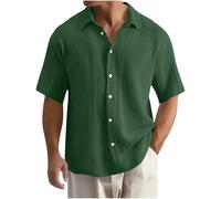 Dyhxuan Sommerhemd Herren Oversize Kurzarm Hemd Große Größen Sommer Freizeithemd Leicht Einfarbig Hemden Elegant Button Down Oberteile Locker Kurzarmhemd Lässig Herrenhemden