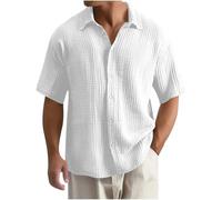 Dyhxuan Sommerhemd Herren Oversize Kurzarm Hemd Große Größen Sommer Freizeithemd Leicht Einfarbig Hemden Elegant Button Down Oberteile Locker Kurzarmhemd Lässig Herrenhemden