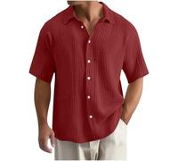 Dyhxuan Sommerhemd Herren Oversize Kurzarm Hemd Große Größen Sommer Freizeithemd Leicht Einfarbig Hemden Elegant Button Down Oberteile Locker Kurzarmhemd Lässig Herrenhemden