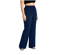 Dyhxuan Sommerhose Damen Große Größen Sommer Freizeithose Lässig Palazzo Hose Kordelzug Damenhose Übergrößen Einfarbig Sommerhosen