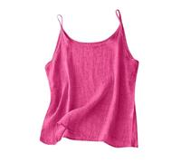 Dyhxuan Spaghetti Top Damen Sommer Baumwolle Leinen Tanktop Leicht Camisole Casual Leinentop Sexy Basic Top Einfarbig Leibchen Vintage Spaghettiträger Bluse Lässig Frauen Blusentop Sommertop