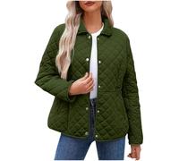 Dyhxuan Steppjacke Damen Leicht Druckknopf Übergangsjacke Langarm Steppmantel Warme Puffer Jacke Elegant Umlegekragen Softshelljacke Herbst Winter Mantel für Frauen