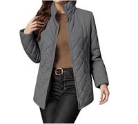 Dyhxuan Steppjacke Damen Leicht Stehkragen Daunenjacke Einfarbig Puffer Jacke Elegant Übergangsjacke Reißverschluss Winterjacke Warm Softshelljacke Baumwolle Pufferjacke