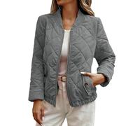 Dyhxuan Steppjacke Damen Stepp Bomberjacke Reißverschluss Übergangsjacke Lightweight Steppmantel Warm Pilotenjacke Herbst Winter Jacke Langarm Damenjacke mit Tasche