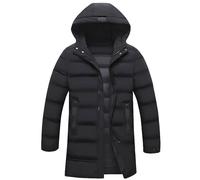 Dyhxuan Steppjacke Herren Große Größen Winterjacke mit Kapuze Winter Lang Daunenjacke Warm Puffer Jacke mit Reißverschluss Outdoor Steppmantel Übergangsjacke Winddicht Softshelljacke Wintermantel