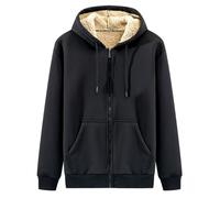 Dyhxuan Sweatjacke Herren mit Kapuze Fleece Gefüttert Winterjacke Warm Sweatshirt Jacke Zip Up Hoodie Langarm Herrenjacke Herbst Winter Kapuzenjacke