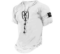 Dyhxuan T-Shirts für Herren Henley Ausschnitt Hemd Retro Einfarbige Freizeithemd Sommer Kurzarm Tshirt Knöpfen V-Ausschnitt Oberteile Große Größen Tops Gemütlich Basic T Shirt für Männer Streetwear