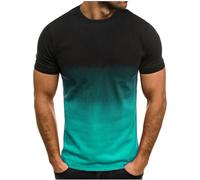 Dyhxuan T-Shirts für Herren Sommer Kurzarm T Shirt Lässig 3D Druck Bluse Sommerlich Rundhals Tshirt Farbverlaufs Muster Oberteile Summer Tops Baumwolle Basic Shirt Plus Size Pullover S-6XL