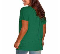 Dyhxuan Tshirt Damen Sommer Einfarbige T-Shirt Lässig Locker Bluse Kurzarm Tops mit O-Ausschnitt Casual Basic Shirt Plus Size Oberteile Blouse Pullover Sommerbluse Longshirt Sportshirt Longtops