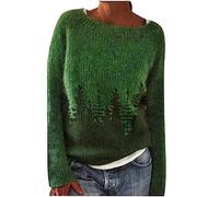 Dyhxuan Winterpullover Damen Warm Elegant Winter Kaschmir Pullover Große Größen Sweatshirt mit Aufdruck Bequem Rundhals Langarmshirt Pulli Langarm Strickpullover Casual Wollpulli Winterpullover