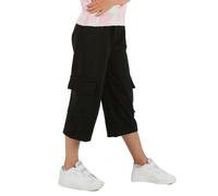 Dykmod Mädchen 3/4 Capri Culotte Kurze Hose Cargo Weites Bein Jogginghose Kinder Sommer hk438 140 Schwarz