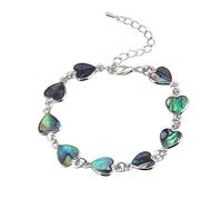 DyLyz Boho Buntes Herz Abalone Muschel Stein Armband Schmuck Mode Verstellbare Glieder Armreif Armbänder Natürlicher Kristall Reiki Chakra Armreif Handgelenk Für Frauen Männer