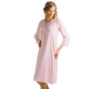 e.Femme® Damen Nachthemd 3/4 Arm LEDA aus 50% Baumwolle + 50% Lenzing Micromodal in der Farbe Rosa in Größe 40