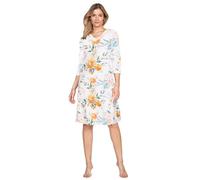 e.Femme® Damen Nachthemd Kaja 1128 3/4 Ärmel Viskose Spitze, Blumen 40