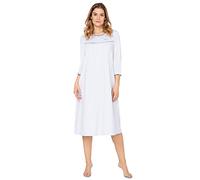 e.Femme® Damen Nachthemd Nicole II 1018 mit 3/4 Arm, aus 50% Baumwolle und 50% Modal, Blau 44