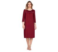 e.Femme® Damen Nachthemd Nicole II 1018 mit 3/4 Arm, aus 50% Baumwolle und 50% Modal, Bordeaux 36