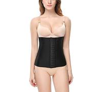 E-girl Damen Große Größen Taille Corsage Korsett Kautschuk Top Korsett Elastisch,C619,Schwarz,M